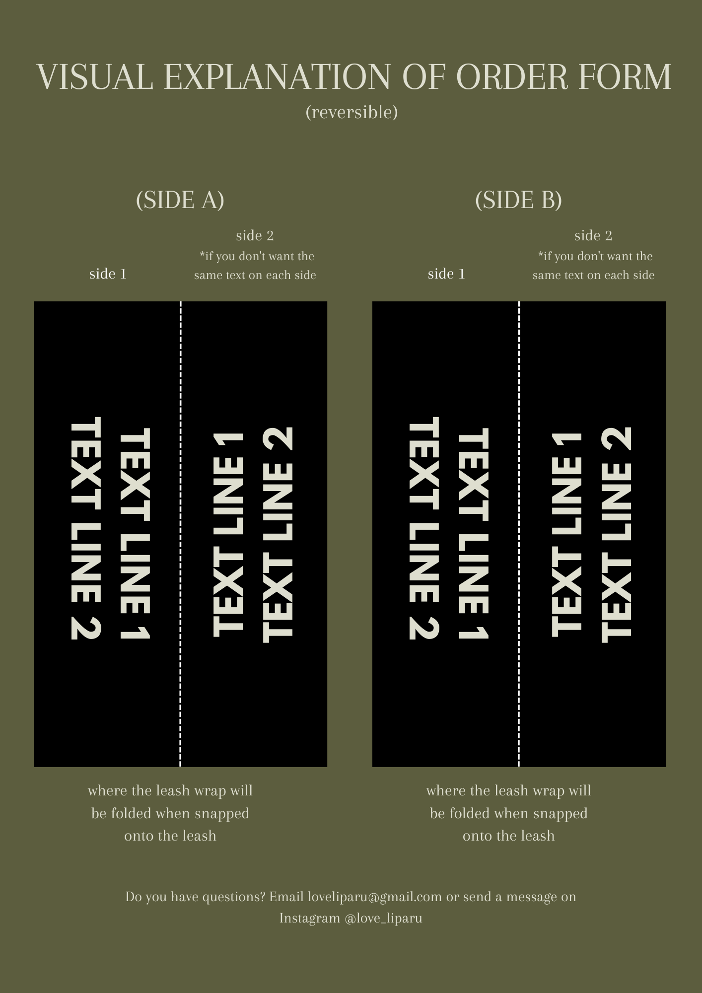 Reversible SIDE A *CUSTOM* WATERPROOF | Leash Wrap