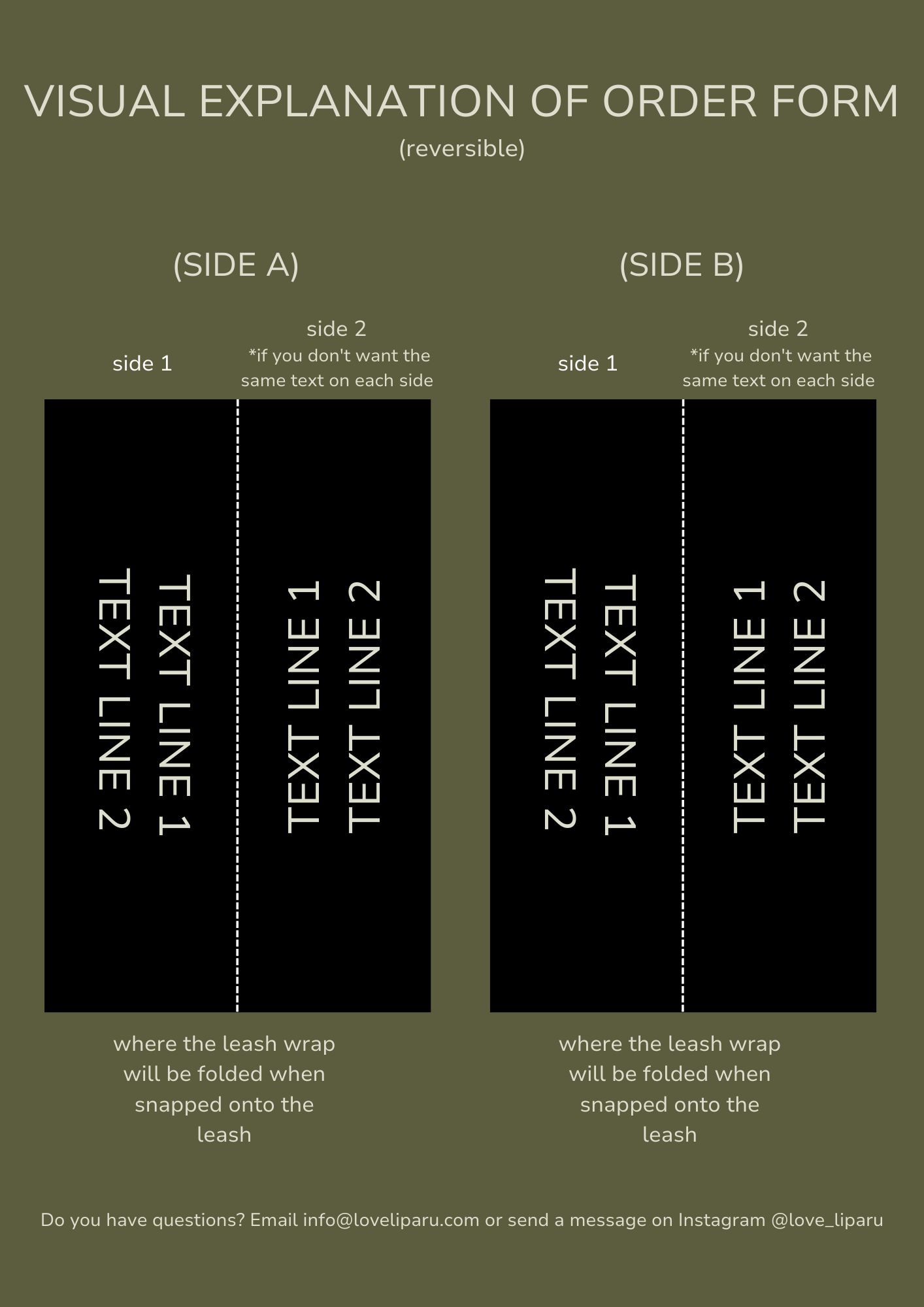 Reversible SIDE A *CUSTOM* WATERPROOF | Leash Wrap