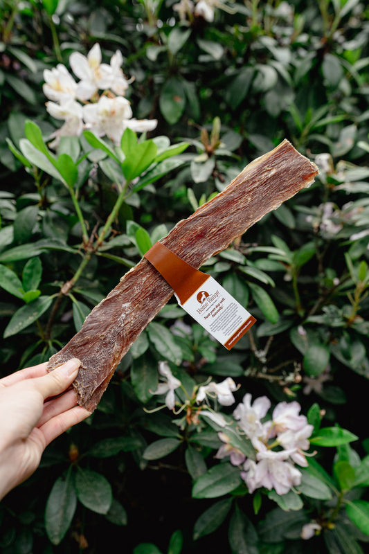 BEEF ESOPHAGUS CHOMPER FLATTENED JERKY | Home Range